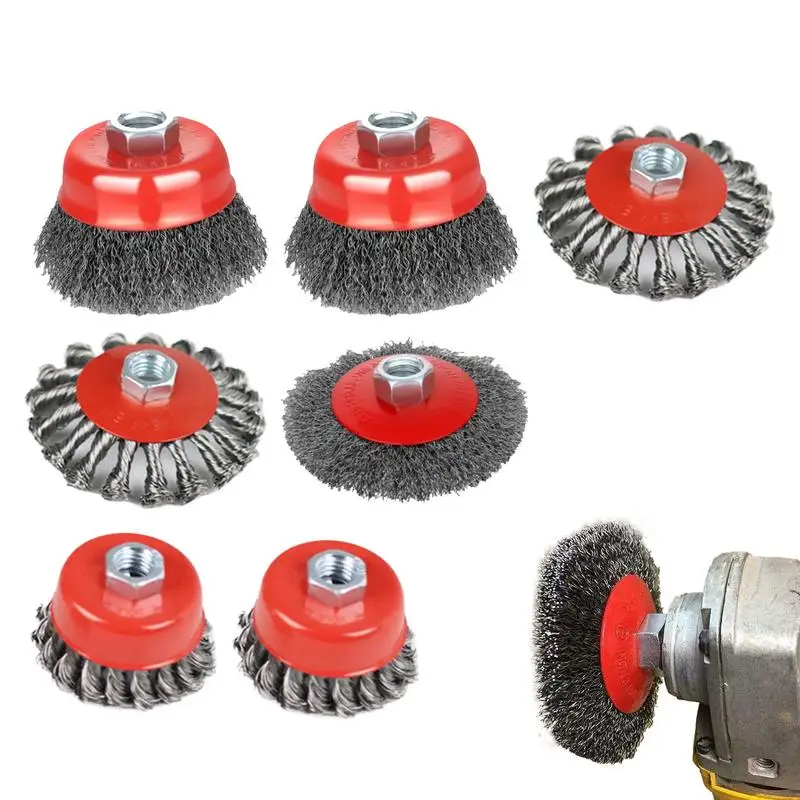 Wire Wheel For Angle Grinder 7 Pieces Wire Cup Brush Multifunctional Grinder Attachment For Grinding Welding Polishing Paint
Wire Wheel For Angle Grinder 7 Pieces Wire Cup Brush Multifunctional Grinder Attachment For Grinding Welding Polishing Paint
