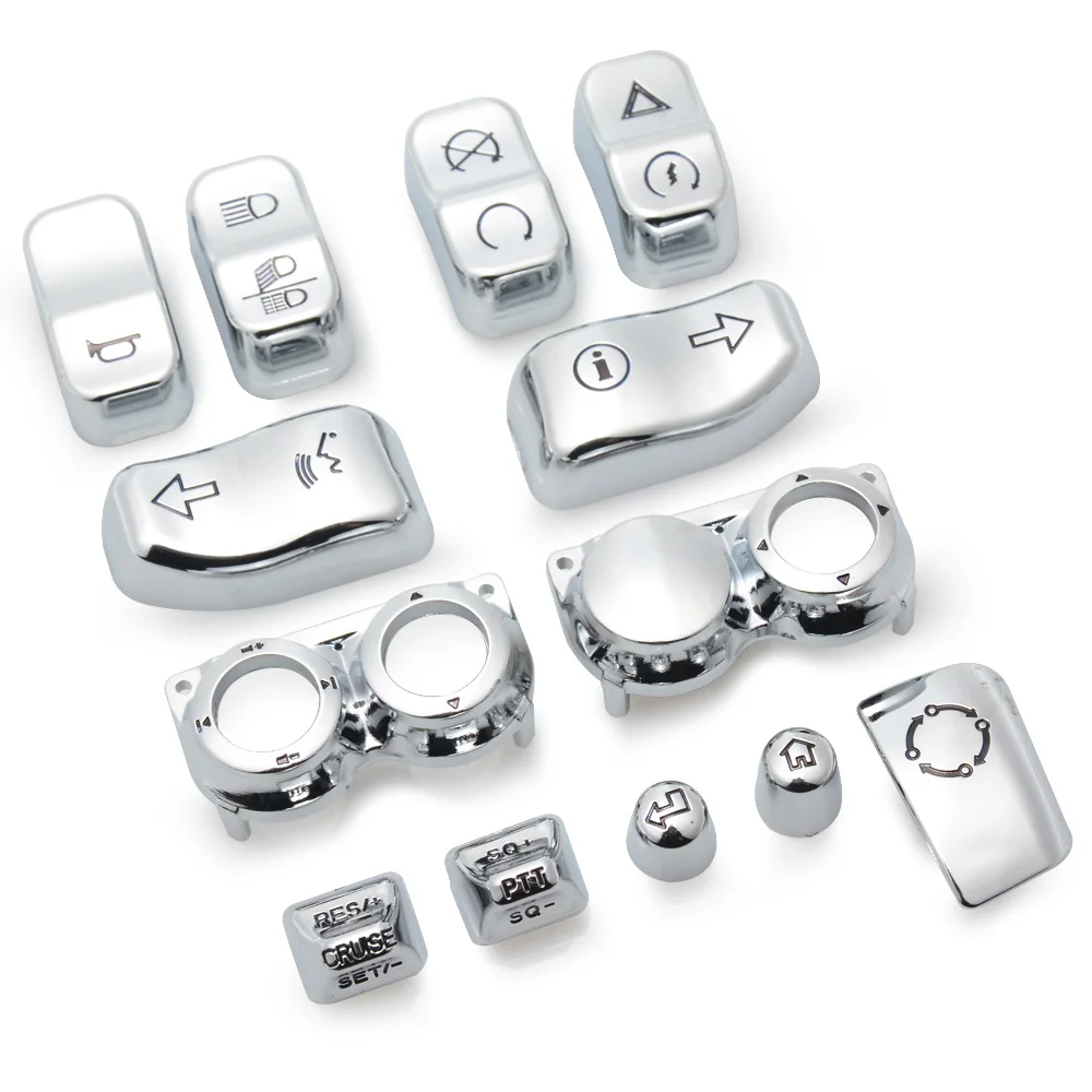 New Motorcycle Hand Control Switch Caps Button Cover Kits Fit For Harley Touring Electra Glide Road Glide Street Glide 2014-2023
New Motorcycle Hand Control Switch Caps Button Cover Kits Fit For Harley Touring Electra Glide Road Glide Street Glide 2014-2023