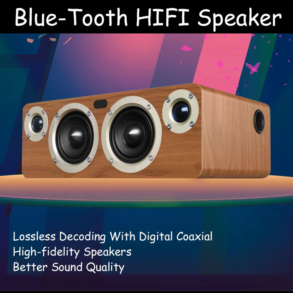 60W Wooden Wireless Bluetooth Portable Speaker with Coaxial/AUX Input Powerful Bass Soundbar for Quality Sound Subwoofer
60W Wooden Wireless Bluetooth Portable Speaker with Coaxial/AUX Input Powerful Bass Soundbar for Quality Sound Subwoofer