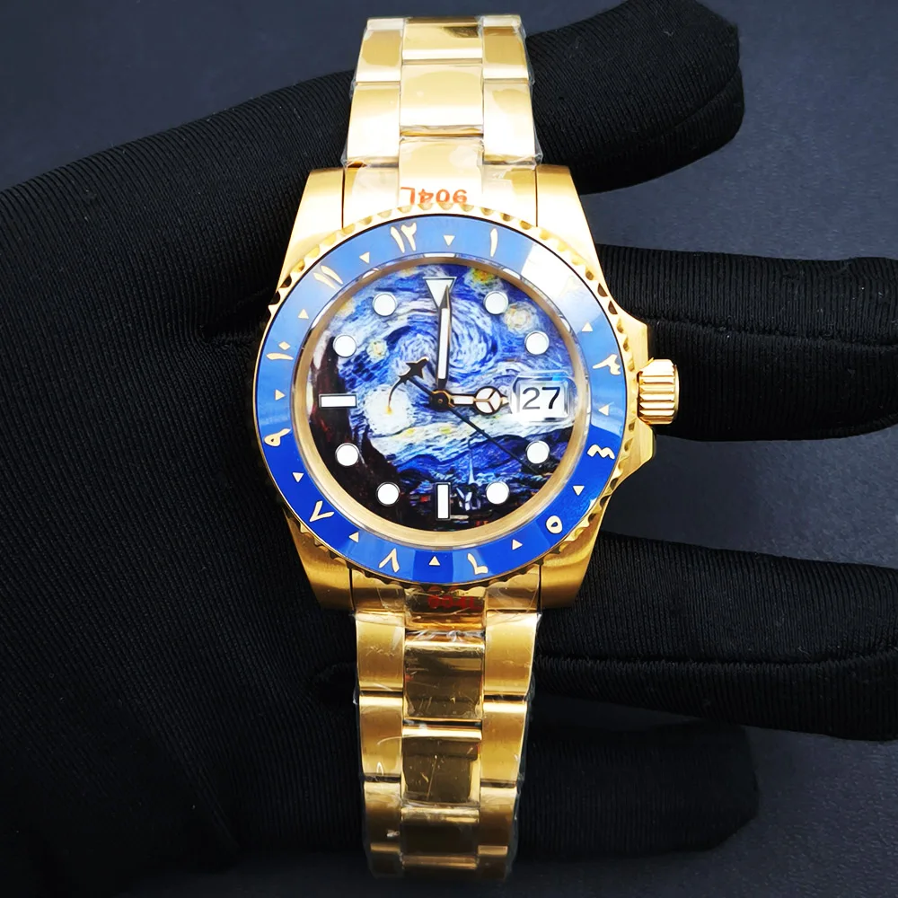 Rose Gold 40MM Men Mechanical Wristwatch NH35 Watch Sapphire Glass Stainless Steel 50m Waterproof Luminous dial
Rose Gold 40MM Men Mechanical Wristwatch NH35 Watch Sapphire Glass Stainless Steel 50m Waterproof Luminous dial