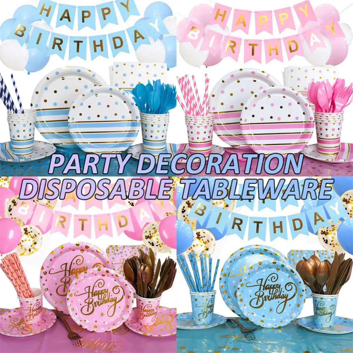 Pink&Blue Disposable Party Paper Tableware Sets Dots Stripe Birthday Party Decoration Festive Supplies Christmas Wedding
Pink&Blue Disposable Party Paper Tableware Sets Dots Stripe Birthday Party Decoration Festive Supplies Christmas Wedding