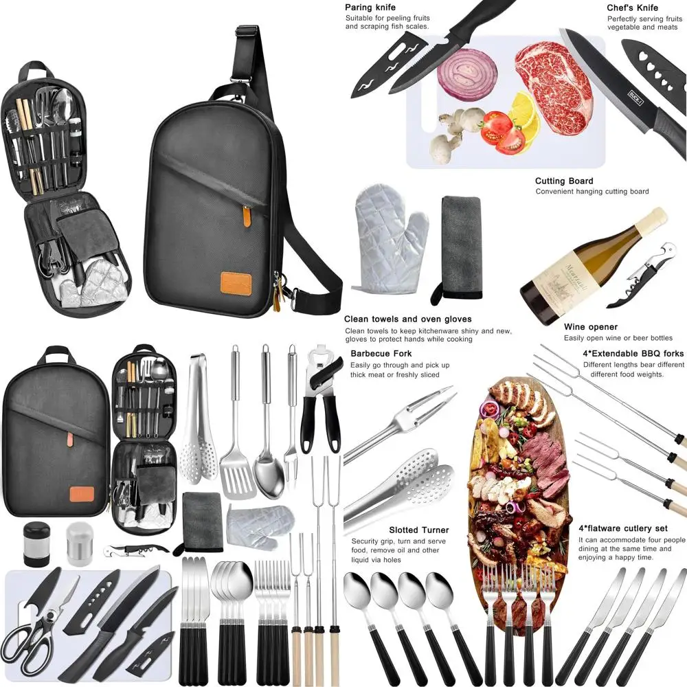Camping Cooking Utensils Set - Camping Utensil Set Car Camping Cooking Essentials Gear for Camp Kitchen Cooking and Grilling, St
Camping Cooking Utensils Set - Camping Utensil Set Car Camping Cooking Essentials Gear for Camp Kitchen Cooking and Grilling, St