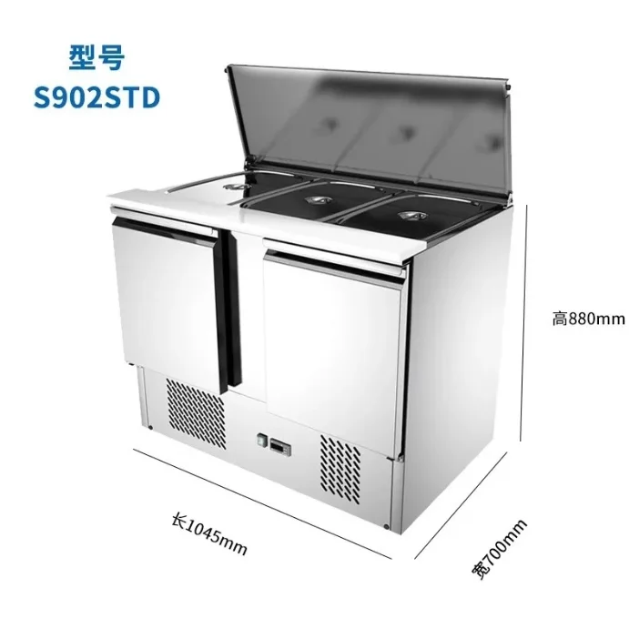 H5 Stainless Steel Salad Cabinet Commercial Air-Cooled Integrated Fruit Preservation Workbench Vegetable Refrigerated Cabinet
H5 Stainless Steel Salad Cabinet Commercial Air-Cooled Integrated Fruit Preservation Workbench Vegetable Refrigerated Cabinet