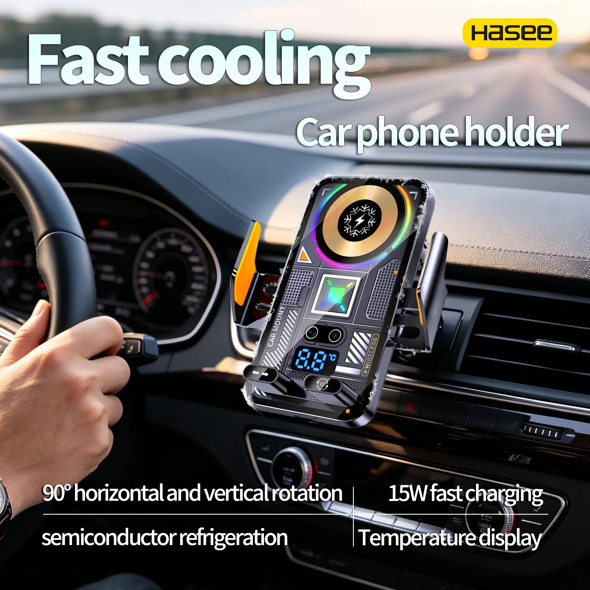 temperature display infrared induction Semiconductor cooling heat dissipation one-handed performance air outlet vehicle bracket
temperature display infrared induction Semiconductor cooling heat dissipation one-handed performance air outlet vehicle bracket