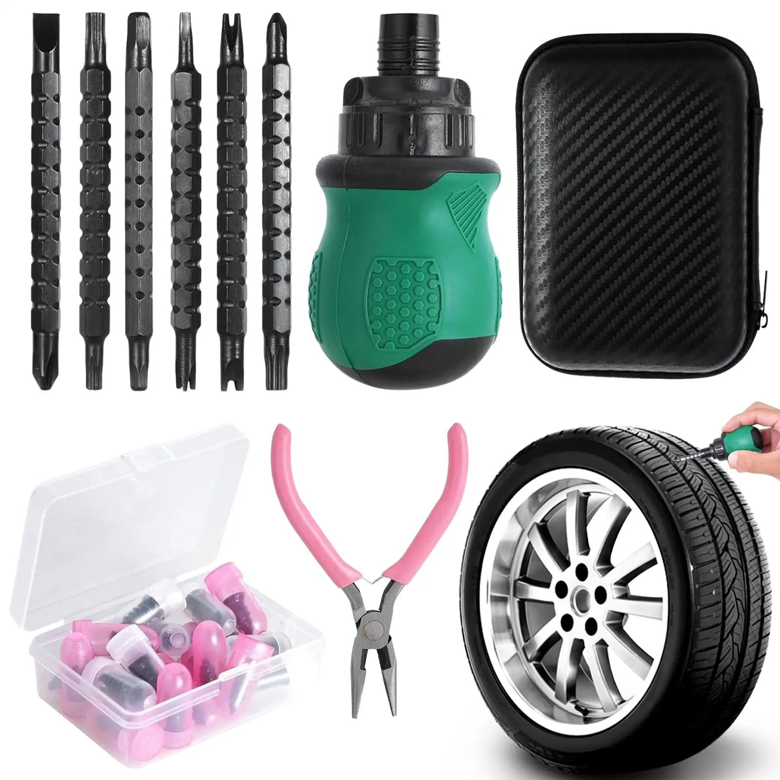 Набор гвоздей для ремонта шин, инструменты для быстрой фиксации проколов для мотоциклов, транспортных средств, езды по пересеченной местности, путешествий на большие расстояния, ежедневные поездки, обслуживание
Набор гвоздей для ремонта шин, инструменты для быстрой фиксации проколов для мотоциклов, транспортных средств, езды по пересеченной местности, путешествий на большие расстояния, ежедневные поездки, обслуживание