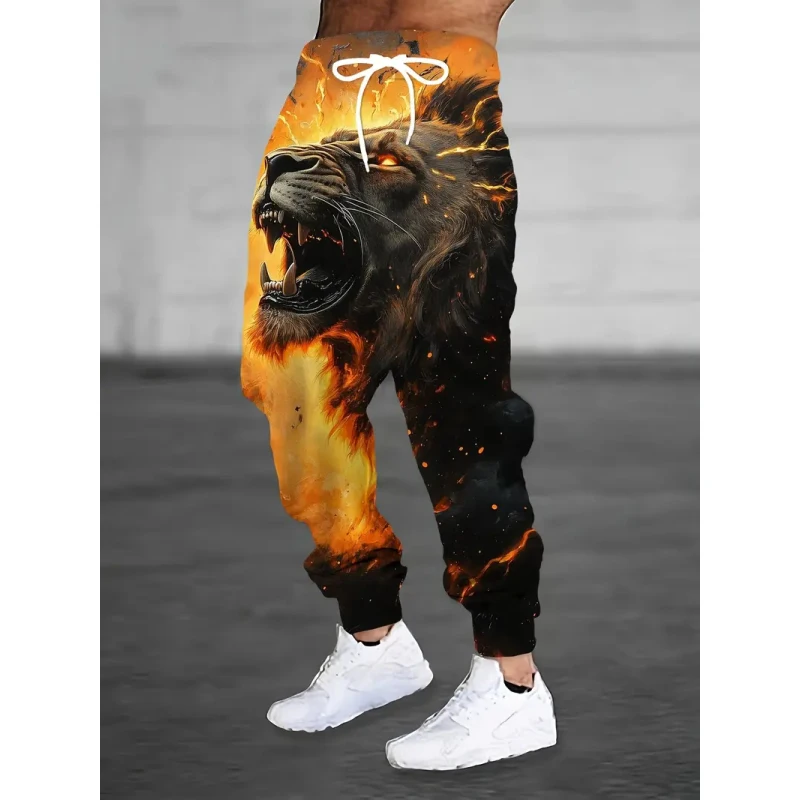 Men's fashionable-Flame Lion 3D Printing-jogging pants with drawstring and pockets, casual sports pants, fashionable pants
Men's fashionable-Flame Lion 3D Printing-jogging pants with drawstring and pockets, casual sports pants, fashionable pants