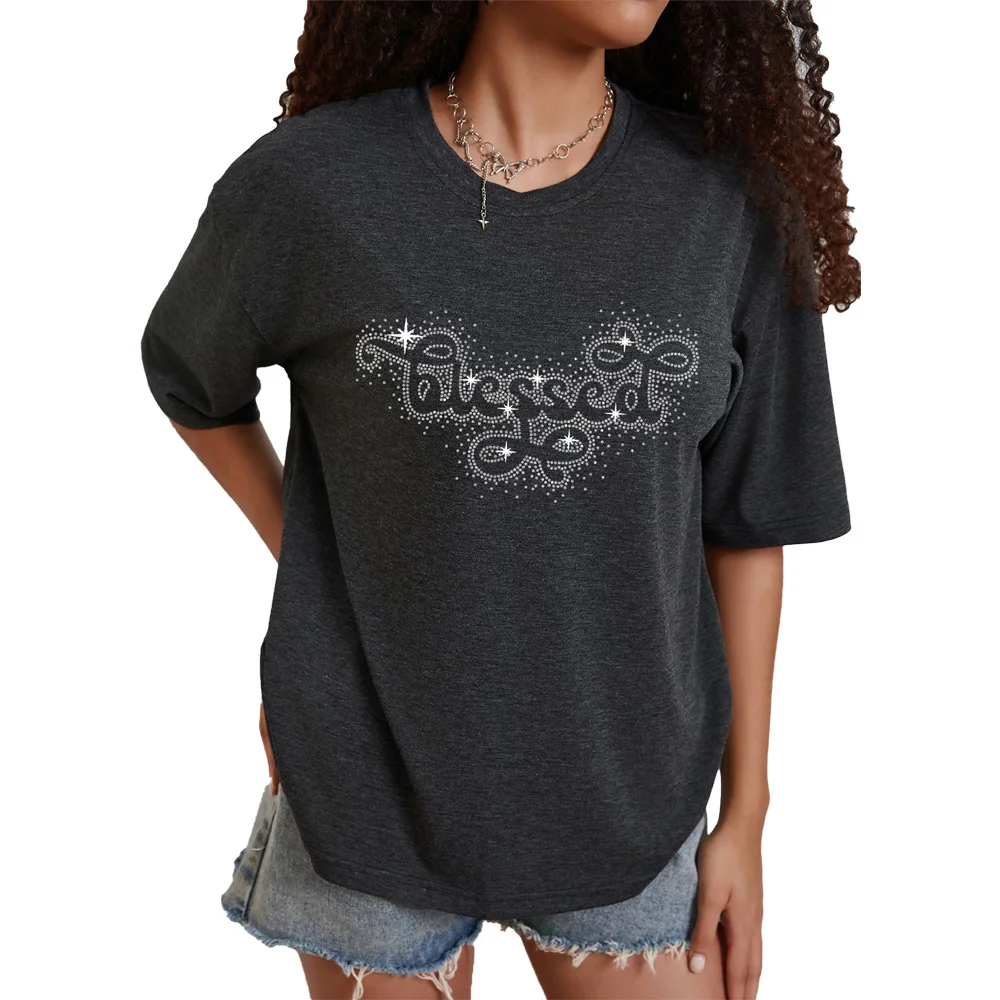Interesting letter-printed women's top T-shirt Short sleeve breathable o collar top loose casual T-shirt clothing
Interesting letter-printed women's top T-shirt Short sleeve breathable o collar top loose casual T-shirt clothing