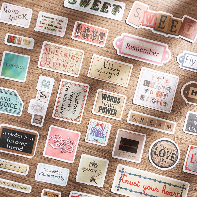58Pcs/pack DIY Scrapbooking Material Handmade Sticker Retro Sweet Label Stickers Happy Planner Craft Album Decorative
58Pcs/pack DIY Scrapbooking Material Handmade Sticker Retro Sweet Label Stickers Happy Planner Craft Album Decorative