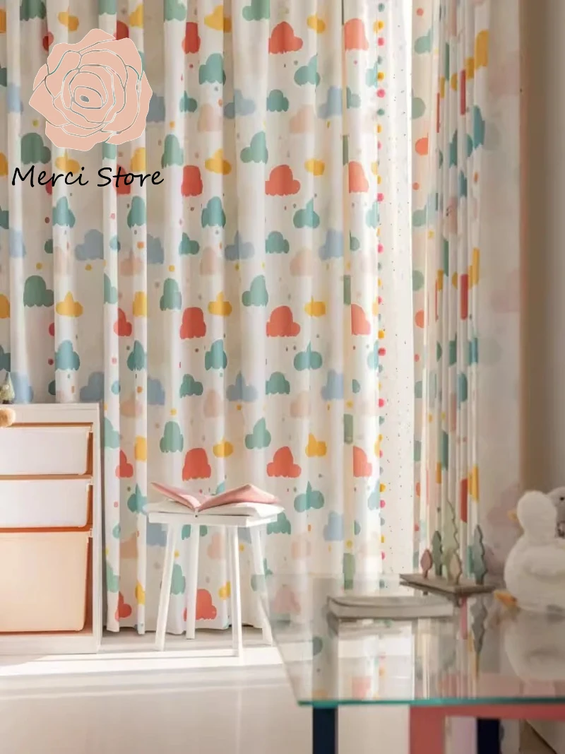 Customized NEW Cute Cartoon Curtains for Boys Girls Room Bedroom Blackout Cotton Printed with Colorful Clouds Sun Moon Stars
Customized NEW Cute Cartoon Curtains for Boys Girls Room Bedroom Blackout Cotton Printed with Colorful Clouds Sun Moon Stars