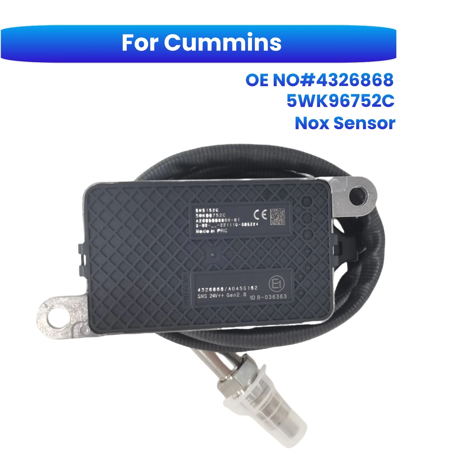4326868 5WK96752C Original Nitrogen Oxygen Sensor For Cummins Engine Truck Spare Parts
4326868 5WK96752C Original Nitrogen Oxygen Sensor For Cummins Engine Truck Spare Parts