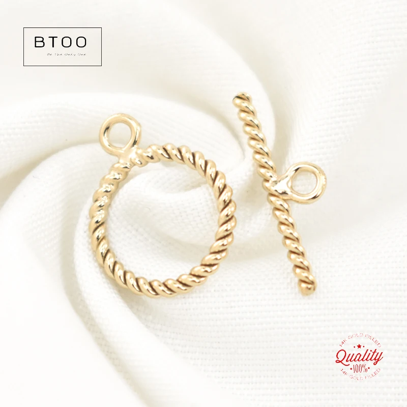 14K Gold Filled Ring Twisted Toggle Set Charm 9MM/11MM Gold Pendant For Bracelet Necklace Earring DIY Jewelry Findings
14K Gold Filled Ring Twisted Toggle Set Charm 9MM/11MM Gold Pendant For Bracelet Necklace Earring DIY Jewelry Findings