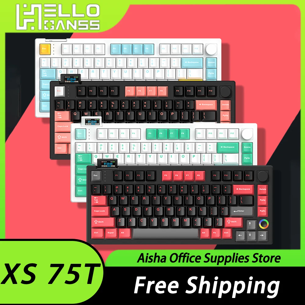 Механическая клавиатура HELLO GANSS XS 75T, Беспроводная игровая клавиатура с тремя режимами RGB, с горячей заменой, с прокладкой, для ПК, для офиса
Механическая клавиатура HELLO GANSS XS 75T, Беспроводная игровая клавиатура с тремя режимами RGB, с горячей заменой, с прокладкой, для ПК, для офиса