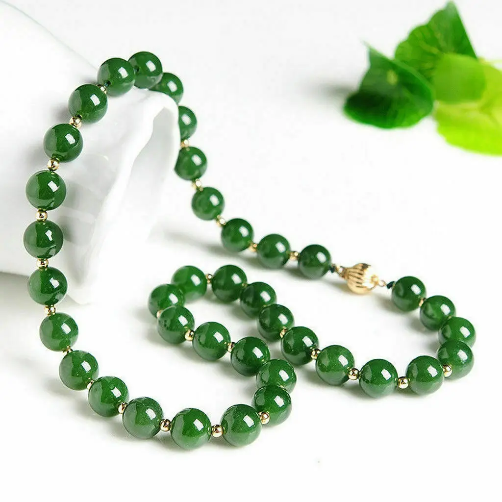 Fashion Women's Natural 8mm Green Jade Round Gemstone Beads Necklace 18'' AAA
Fashion Women's Natural 8mm Green Jade Round Gemstone Beads Necklace 18'' AAA