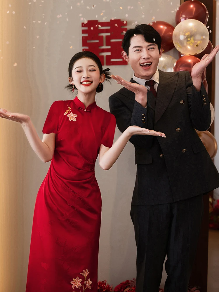 New Chinese Sle Embroidered Wedding Dr Red Bride Cus Made Marriage Return Casual Dr ort Sve Polyest...
New Chinese Sle Embroidered Wedding Dr Red Bride Cus Made Marriage Return Casual Dr ort Sve Polyest...