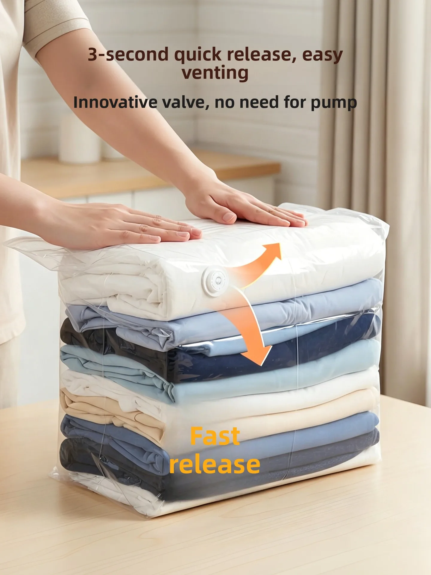 Home Use Moving Compression Vacuum Bag for Clothes And Quilts Storage Student Dormitory Luggage Packing Bag without Air Pump
Home Use Moving Compression Vacuum Bag for Clothes And Quilts Storage Student Dormitory Luggage Packing Bag without Air Pump