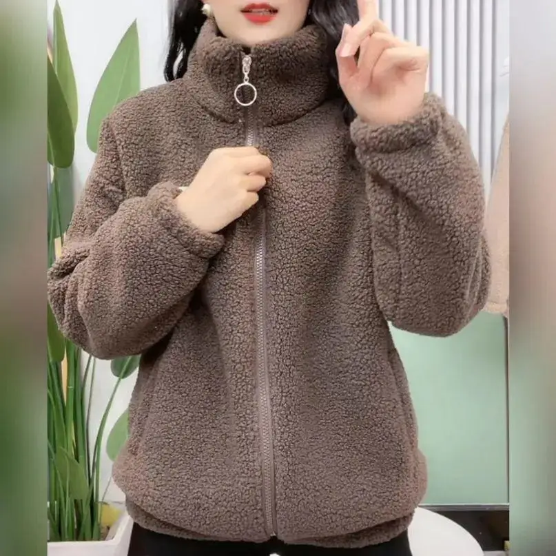 Lamb Velvet Jacket Women's plus Size Clothes Autumn Winter New Style Fashionable Loose Thickened Fleece Hoodie Chinese Brand
Lamb Velvet Jacket Women's plus Size Clothes Autumn Winter New Style Fashionable Loose Thickened Fleece Hoodie Chinese Brand