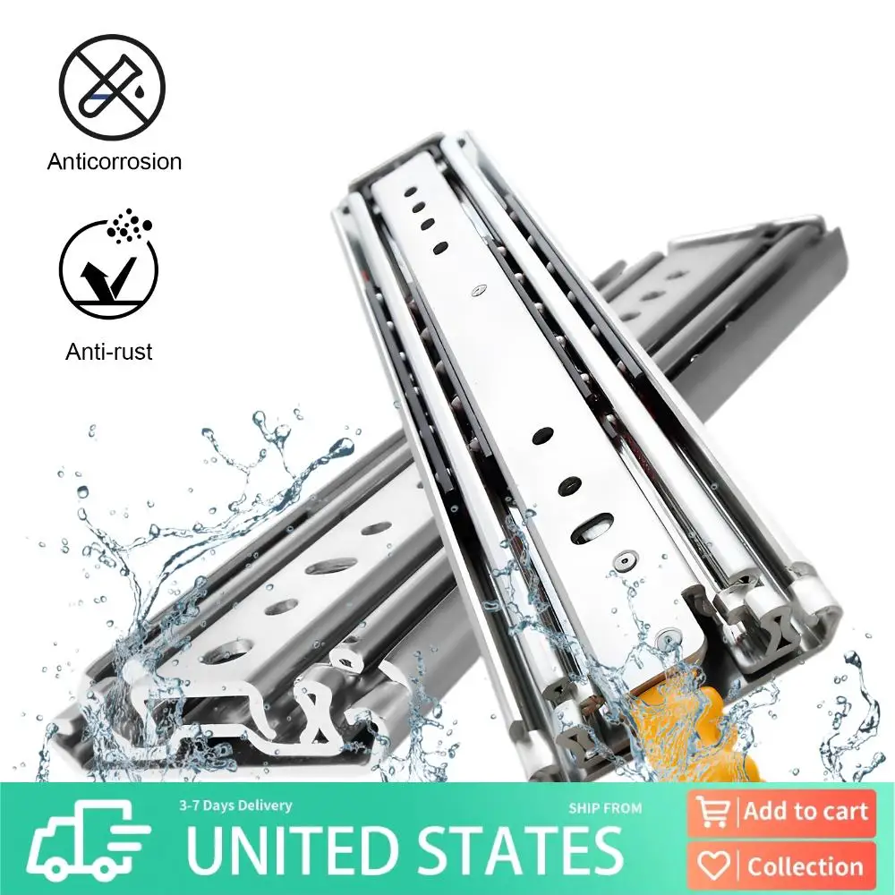 1 Pair 44 Inch Drawer Runners with Lock Full Extension Ball Bearing Sliding Rails Side Mount for RV Cabinets Tool Box & Storage
1 Pair 44 Inch Drawer Runners with Lock Full Extension Ball Bearing Sliding Rails Side Mount for RV Cabinets Tool Box & Storage