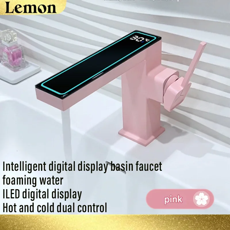 Digital Display Bathroom Basin Faucet Intelligent LED Brass Deck Mounted Washbasin Crane Hot Cold Water Mixer Sink Vanity Tap
Digital Display Bathroom Basin Faucet Intelligent LED Brass Deck Mounted Washbasin Crane Hot Cold Water Mixer Sink Vanity Tap