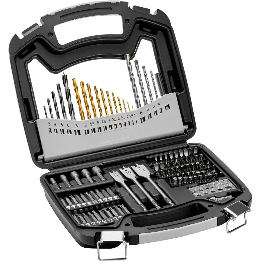 Drill Bit Set 101 Pieces Drill and Driver Bit Set Screwdriver Bit Set Suitable for Wood Metal Cement Drilling and Screw Driving
Drill Bit Set 101 Pieces Drill and Driver Bit Set Screwdriver Bit Set Suitable for Wood Metal Cement Drilling and Screw Driving
