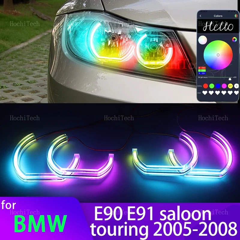 Для BMW 3 серии E90 E91 Saloon Touring 2005-08 Галогенная фара APP Динамический RGB Ангельские глазки Кольца Свет с указателем поворота
Для BMW 3 серии E90 E91 Saloon Touring 2005-08 Галогенная фара APP Динамический RGB Ангельские глазки Кольца Свет с указателем поворота