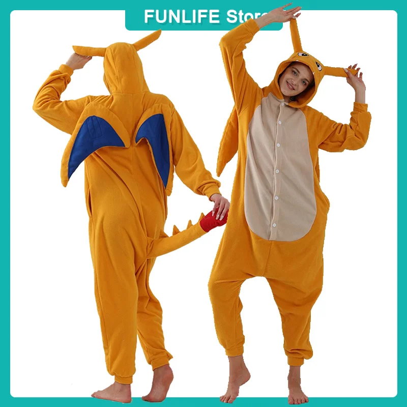 Cartoon Charizard Jumpsuit Pajamas Polar Fleece Onesie Plush Sleepwear Men Women Home Clothing Cosplay Costume Dracaufeu Glurak
Cartoon Charizard Jumpsuit Pajamas Polar Fleece Onesie Plush Sleepwear Men Women Home Clothing Cosplay Costume Dracaufeu Glurak