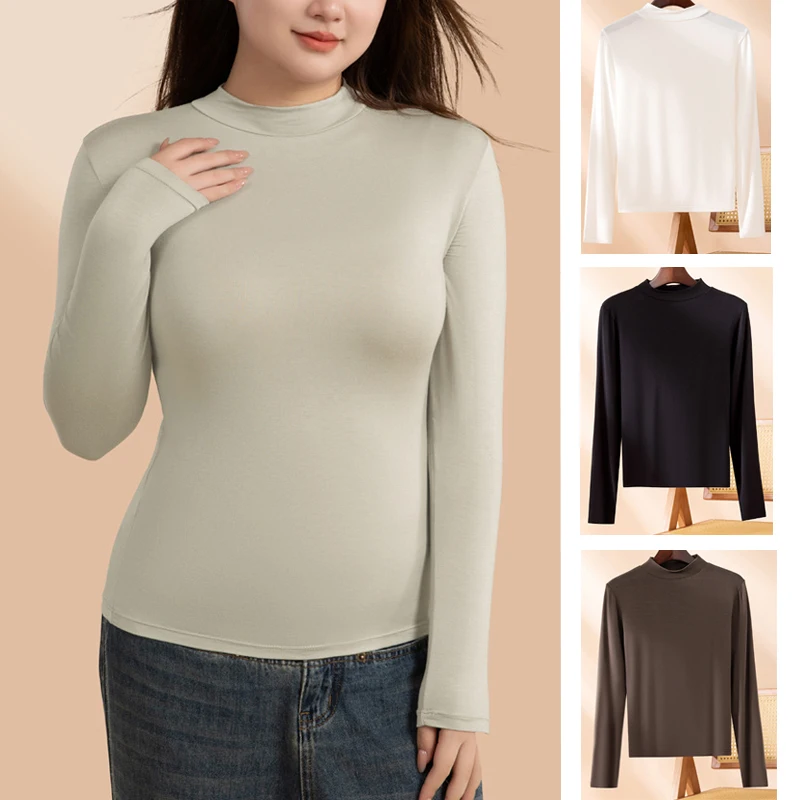 1pcs Women Autumn Long-sleeved T-shirt Thin Thermal Top Plus Size Half High Collar Slim Fit Warm Underwear
1pcs Women Autumn Long-sleeved T-shirt Thin Thermal Top Plus Size Half High Collar Slim Fit Warm Underwear