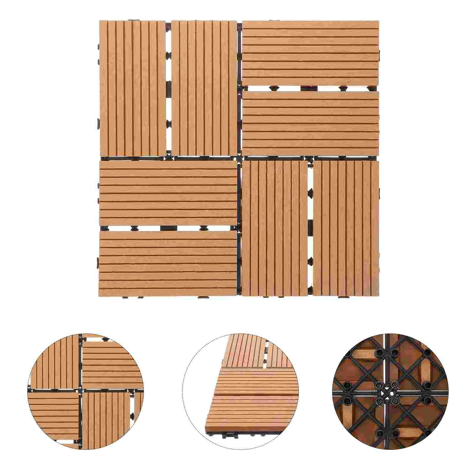 Wood Plastic Floor Balcony Deck Tile Interlocking Flooring Decorative Tiles Slabs Outdoor for Patio
Wood Plastic Floor Balcony Deck Tile Interlocking Flooring Decorative Tiles Slabs Outdoor for Patio