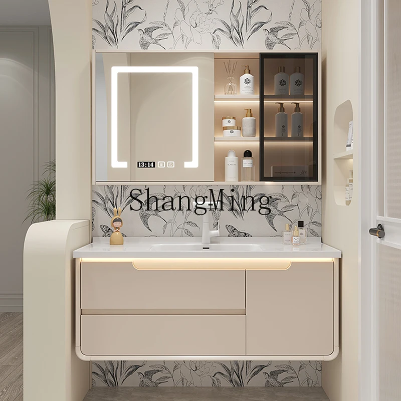 SM Bathroom Cabinet Washbasin Combination Ceramic Integrated Basin Bathroom Sink Smart Mirror
SM Bathroom Cabinet Washbasin Combination Ceramic Integrated Basin Bathroom Sink Smart Mirror