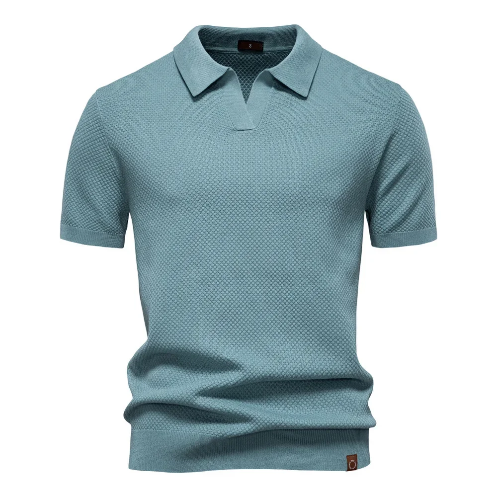 New Summer Men's Polo T-shirt Solid Knitted Short Sleeve British Office Business Polos for Men lapel Collar Sweater male shirts
New Summer Men's Polo T-shirt Solid Knitted Short Sleeve British Office Business Polos for Men lapel Collar Sweater male shirts
