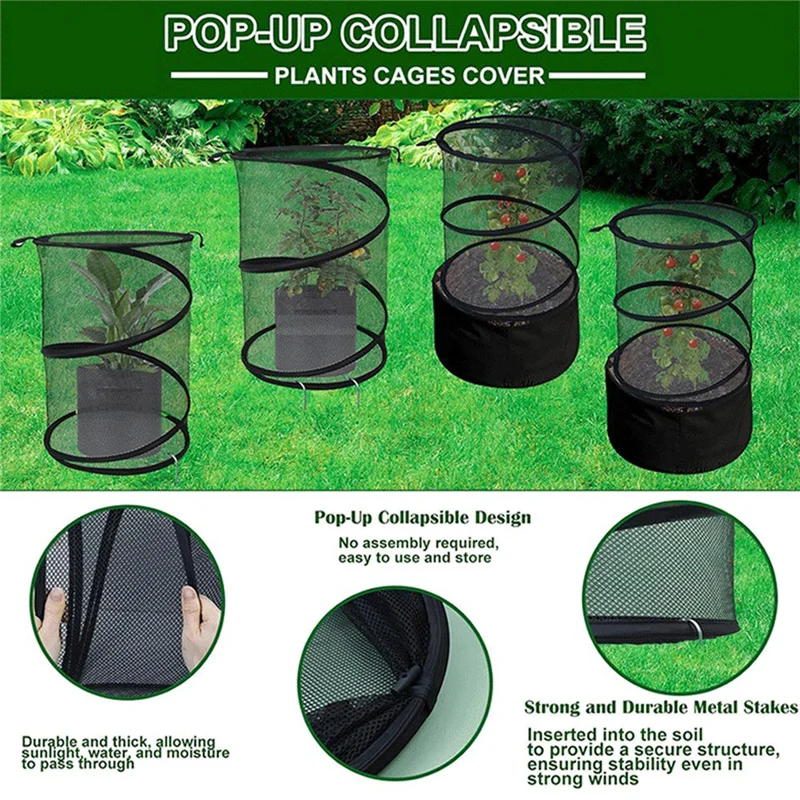 4 Pack Popup Plant Covers Cage With Stakes For Outdoor Plants Net Garden Plant Protectors Mini Greenhouse Plant Protection-[A53I
4 Pack Popup Plant Covers Cage With Stakes For Outdoor Plants Net Garden Plant Protectors Mini Greenhouse Plant Protection-[A53I