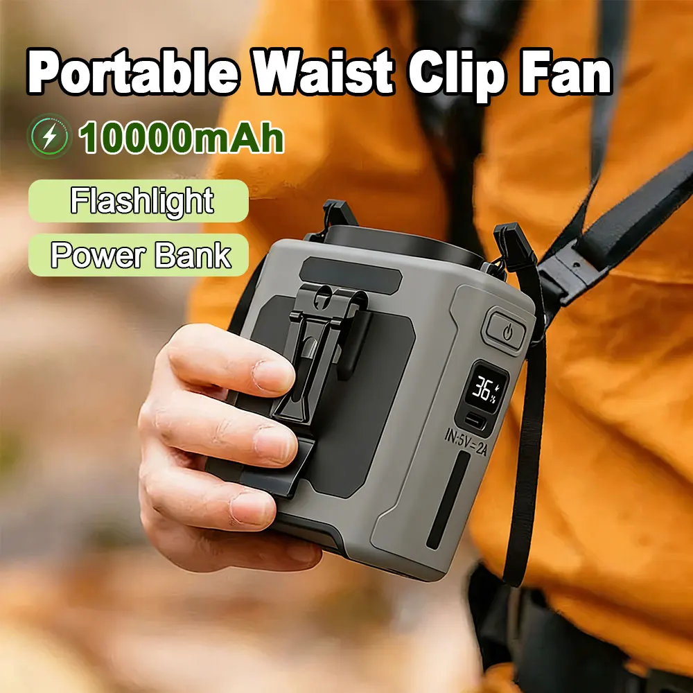 Портативный вентилятор на пояс 10000 мАч с LED-подсветкой, подвесной вентилятор на шею с функцией Power Bank, 5 скоростей, мощный воздушный поток, охлаждающий вентилятор для работы на открытом воздухе
Портативный вентилятор на пояс 10000 мАч с LED-подсветкой, подвесной вентилятор на шею с функцией Power Bank, 5 скоростей, мощный воздушный поток, охлаждающий вентилятор для работы на открытом воздухе