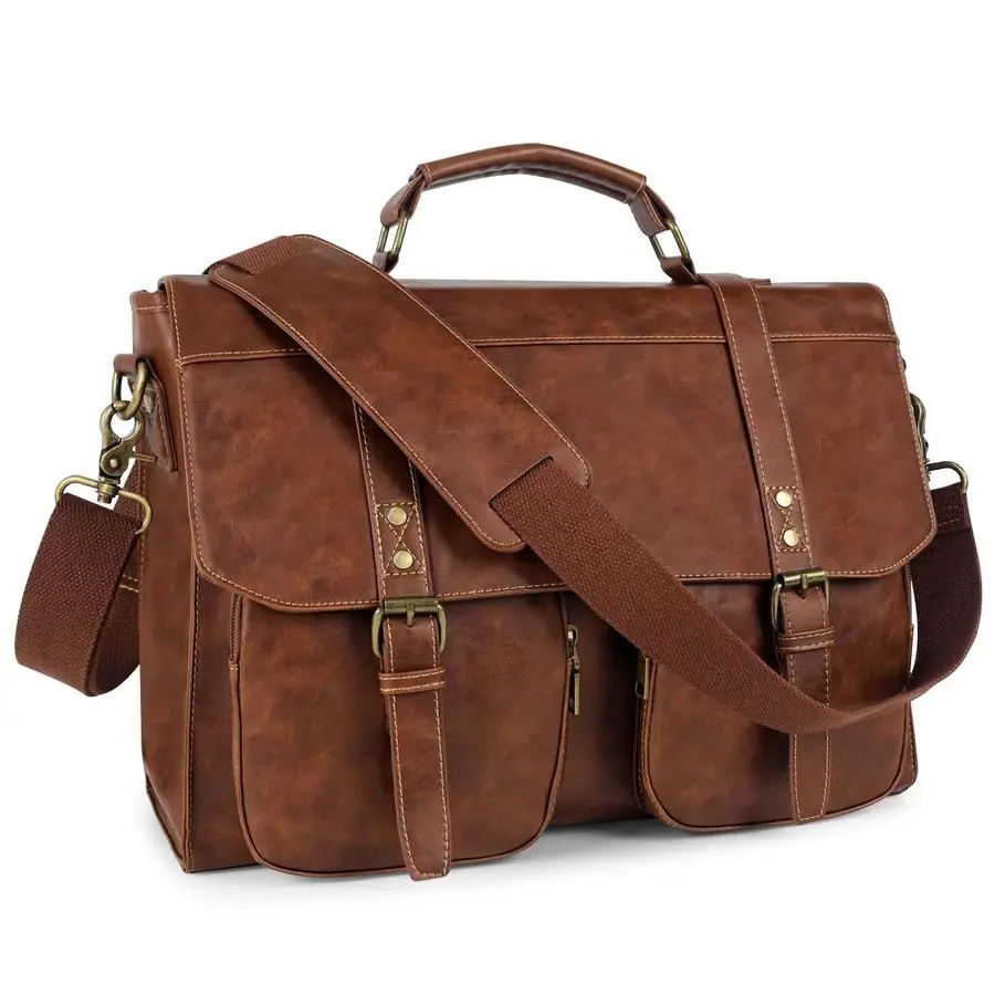 Мужская сумка-портфель из винтажной искусственной кожи, 15,7 дюймов, большая, для ноутбука, для офиса и бизнеса
Мужская сумка-портфель из винтажной искусственной кожи, 15,7 дюймов, большая, для ноутбука, для офиса и бизнеса