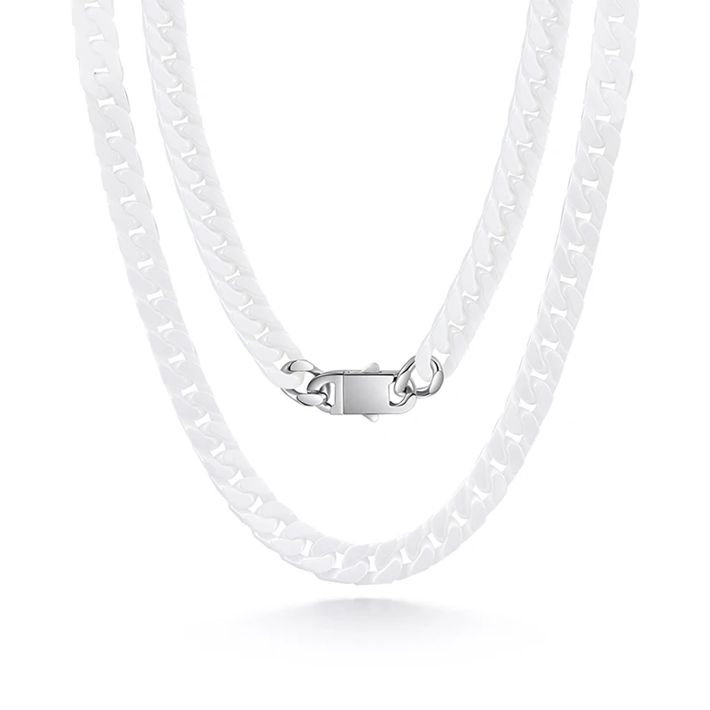 HipPop White Ceramic Cuban Link Chain 12MM Necklace For Men Women Rapper Jewelry Gift Cuban Chains Punk Necklaces 18/20/22/24ich
HipPop White Ceramic Cuban Link Chain 12MM Necklace For Men Women Rapper Jewelry Gift Cuban Chains Punk Necklaces 18/20/22/24ich
