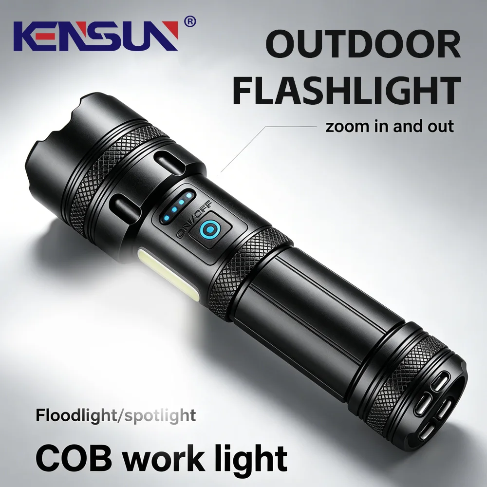 Ultra bright high-power LED flashlight zoom Long range tactical torch waterproof and drop resistant for outdoor camping fishing
Ultra bright high-power LED flashlight zoom Long range tactical torch waterproof and drop resistant for outdoor camping fishing
