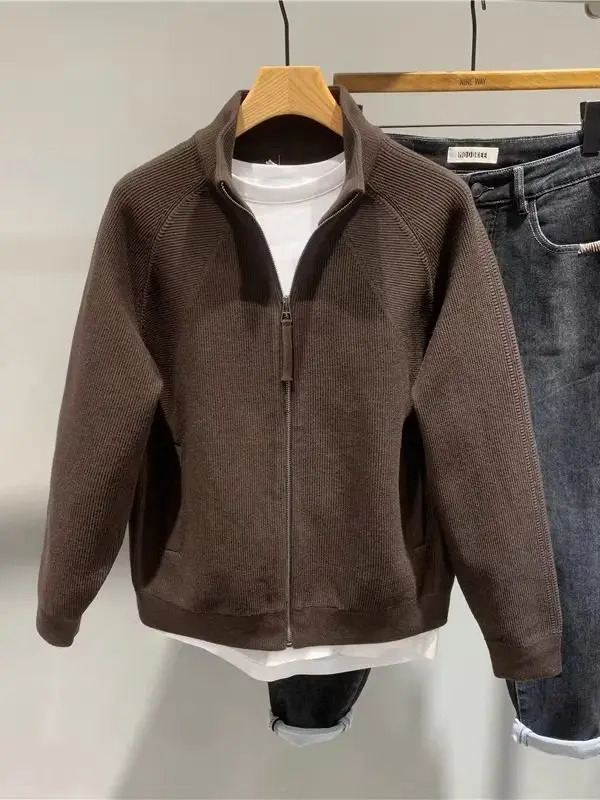 Faionable Zipper Stand Collar Knitted Sweater Jaet Men's Autumn Winter New Sle Color Korean Version Casual Knitwear
Faionable Zipper Stand Collar Knitted Sweater Jaet Men's Autumn Winter New Sle Color Korean Version Casual Knitwear