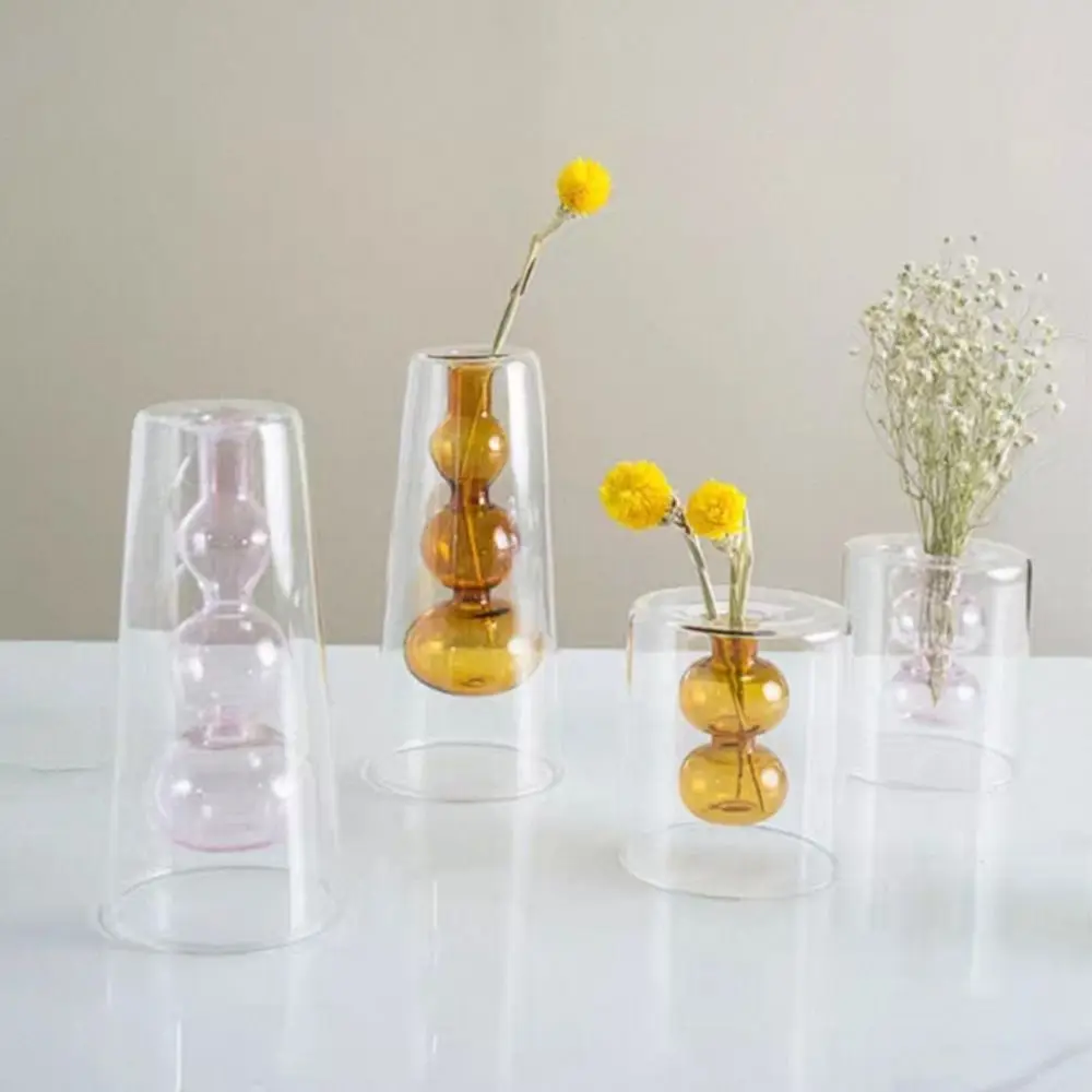 Nordic Style Colored Glass Vase Creative Elegant Double-layer Flower Vase Simple INS Volatile Containers Room
Nordic Style Colored Glass Vase Creative Elegant Double-layer Flower Vase Simple INS Volatile Containers Room