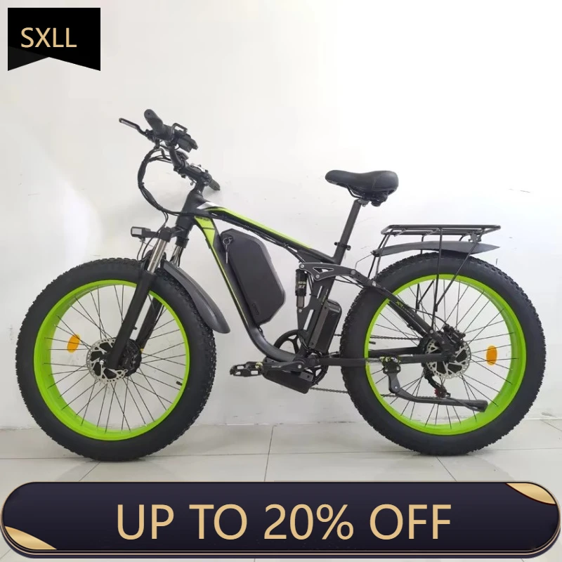 SXLL 2000 watt dual motor off-road electric mountain bike full suspension 2000 watt 48V 21A bicycle fat tire 26 inch electric bi
SXLL 2000 watt dual motor off-road electric mountain bike full suspension 2000 watt 48V 21A bicycle fat tire 26 inch electric bi