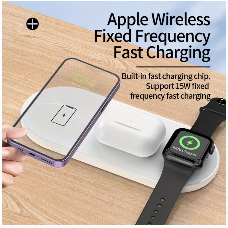3-in-1 Wireless Charger Multi-Function Magnetic Fast Charging Compatible with AppleairproBluetooth Earphone Watch Desktop Sensor
3-in-1 Wireless Charger Multi-Function Magnetic Fast Charging Compatible with AppleairproBluetooth Earphone Watch Desktop Sensor