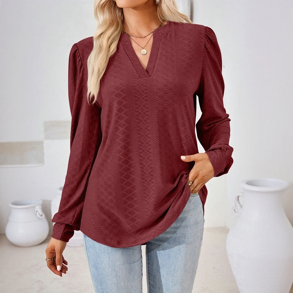 Женская жаккардовая футболка с v-образным вырезом и длинным рукавом, свободный крой, однотонный топ на осень-зиму в европейском и американском стиле
Женская жаккардовая футболка с v-образным вырезом и длинным рукавом, свободный крой, однотонный топ на осень-зиму в европейском и американском стиле