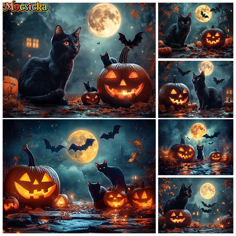 Mocsicka Halloween Backdrops Photography Dark Night Shooting Moon Bat Jack-O-Lanterns Pumpkin Cat Party Backgrounds Decor Studio
Mocsicka Halloween Backdrops Photography Dark Night Shooting Moon Bat Jack-O-Lanterns Pumpkin Cat Party Backgrounds Decor Studio