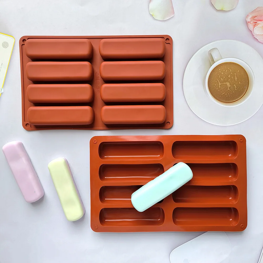 3D Strip Baking Molds 8 Cavity Silicone Cake Mold for Mousse Chocolate Dessert Non-Stick Flexible Bakeware Reusable DIY Tool
3D Strip Baking Molds 8 Cavity Silicone Cake Mold for Mousse Chocolate Dessert Non-Stick Flexible Bakeware Reusable DIY Tool