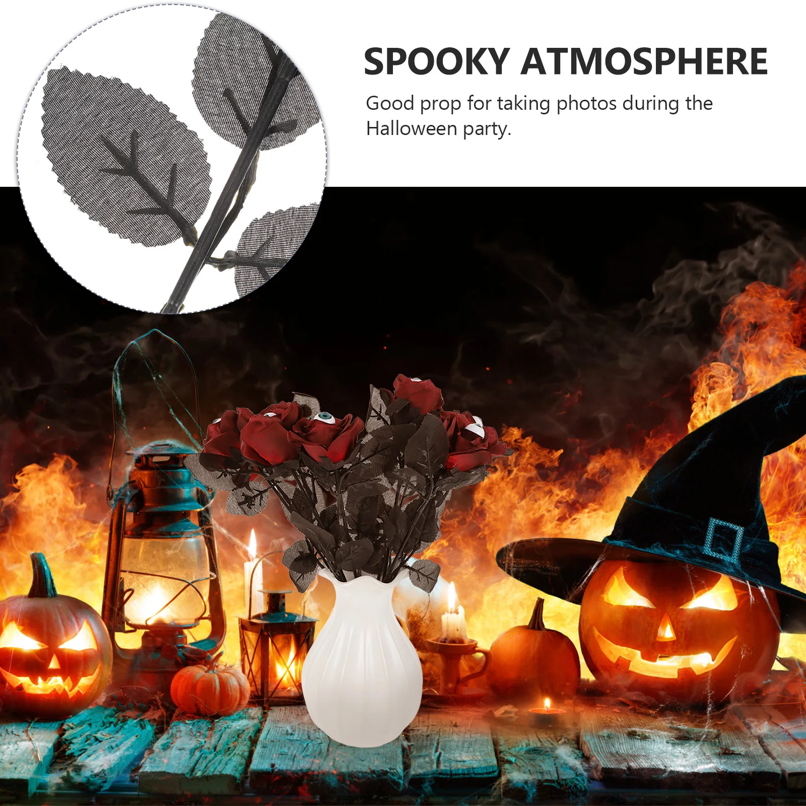 8Pcs Simulation Rose Decoration Polyester Halloween Eyeball Rose Flower Party Prop Indoor Creepy Layout Tricky Rose 
8Pcs Simulation Rose Decoration Polyester Halloween Eyeball Rose Flower Party Prop Indoor Creepy Layout Tricky Rose