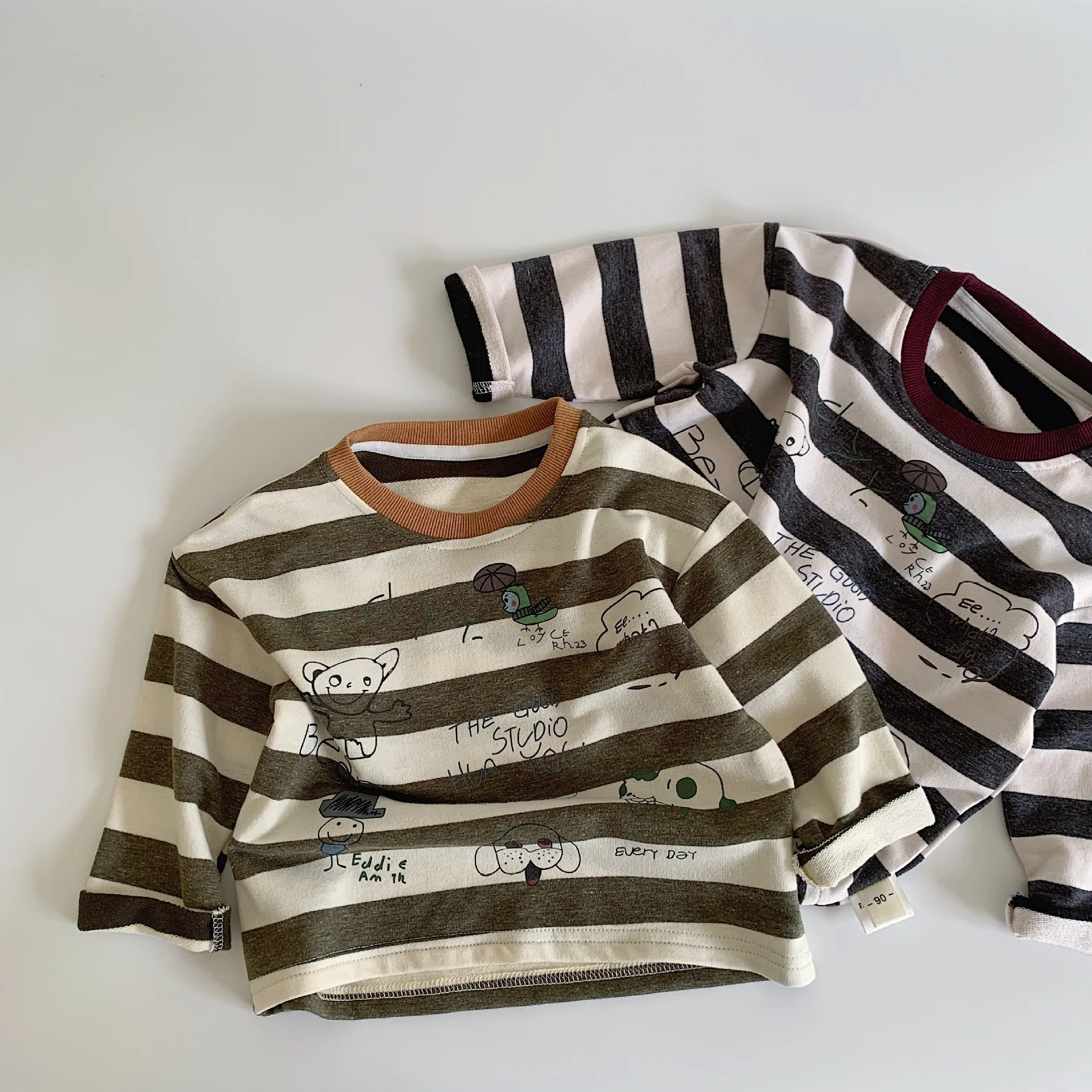 Boys Long Sleeved T-shirt Cartoon Tops For Kids Cotton Children Tees Toddler Striped Bottom 2024 Spring Fall Baby Clothes
Boys Long Sleeved T-shirt Cartoon Tops For Kids Cotton Children Tees Toddler Striped Bottom 2024 Spring Fall Baby Clothes