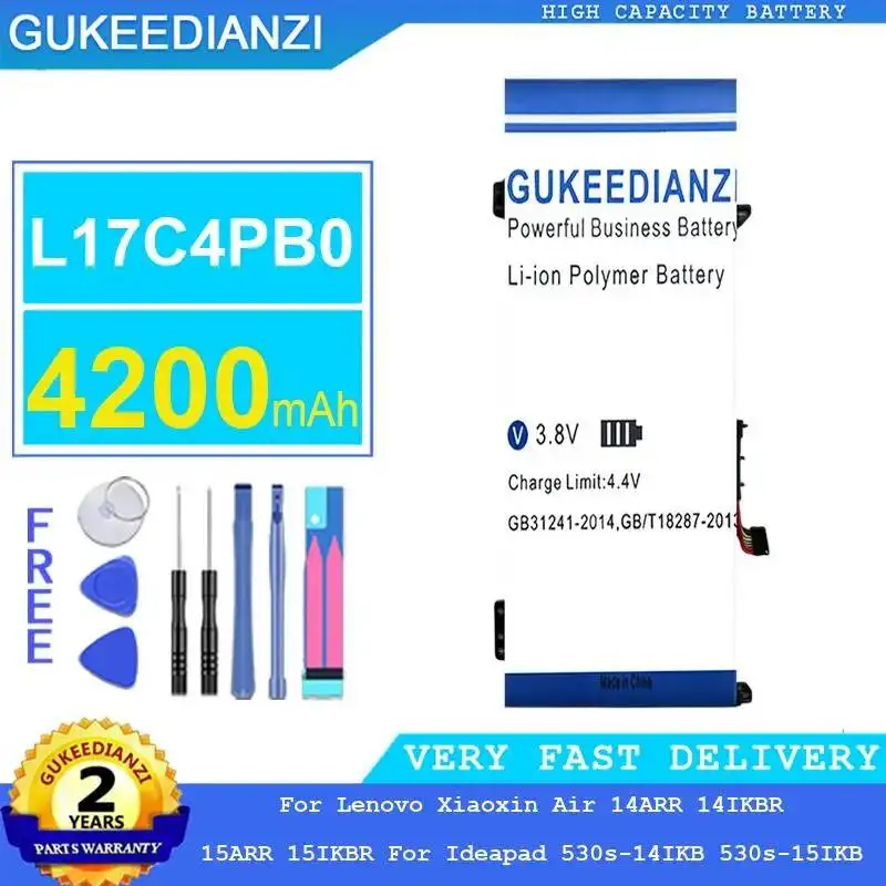 Аккумулятор для ноутбуков Lenovo Xiaoxin Air 14ARR, 14IKBR, 15ARR, 15IKBR, Ideapad 530s-14IKB, 530s-15IKB, 4200 мАч, L17C4PB0, высокая емкость
Аккумулятор для ноутбуков Lenovo Xiaoxin Air 14ARR, 14IKBR, 15ARR, 15IKBR, Ideapad 530s-14IKB, 530s-15IKB, 4200 мАч, L17C4PB0, высокая емкость