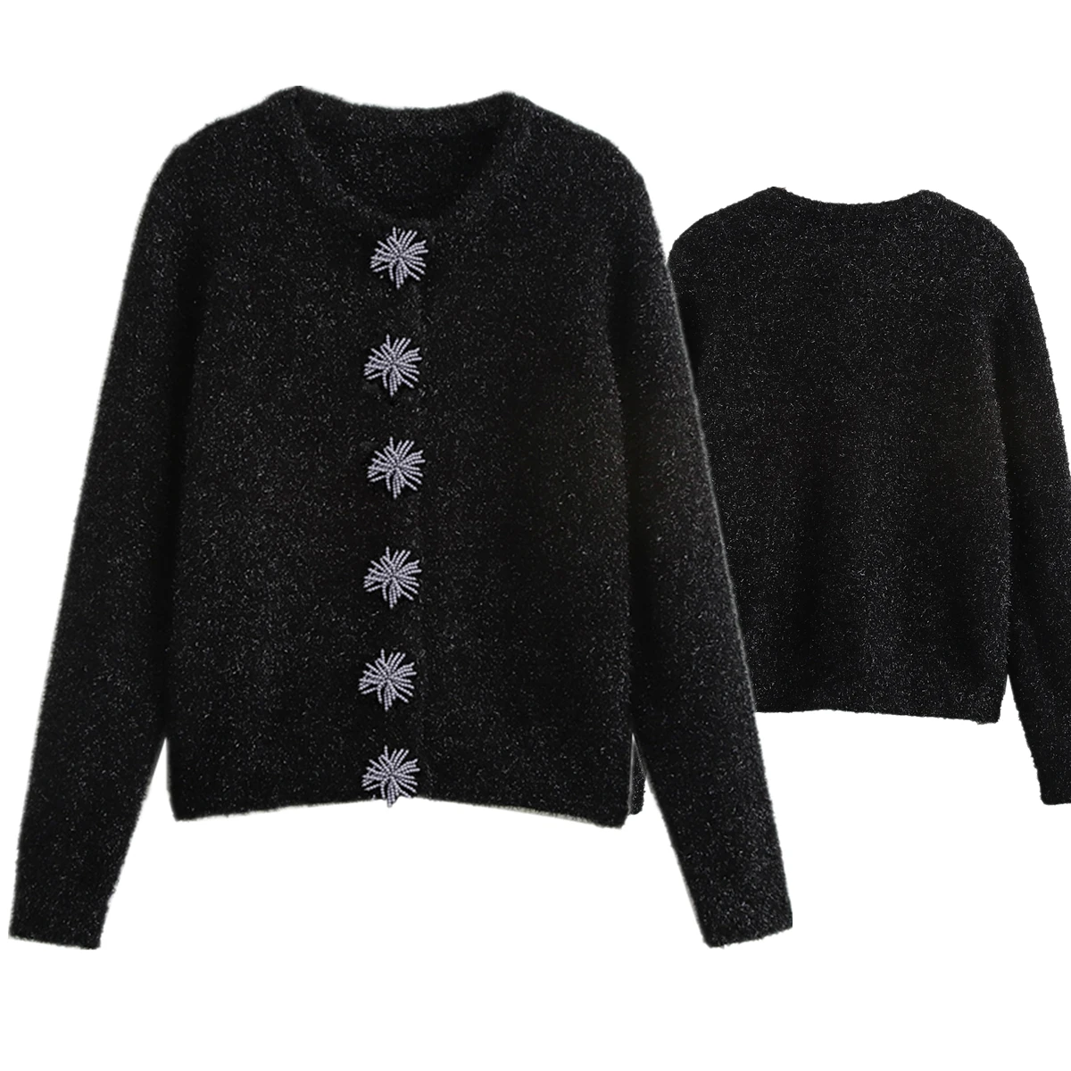 Dave&Di WInter Jacket Minimalist Beaded Button Knit Jacket Women Elegant Solid Single Breasted Cardiagns Women Sweaters
Dave&Di WInter Jacket Minimalist Beaded Button Knit Jacket Women Elegant Solid Single Breasted Cardiagns Women Sweaters