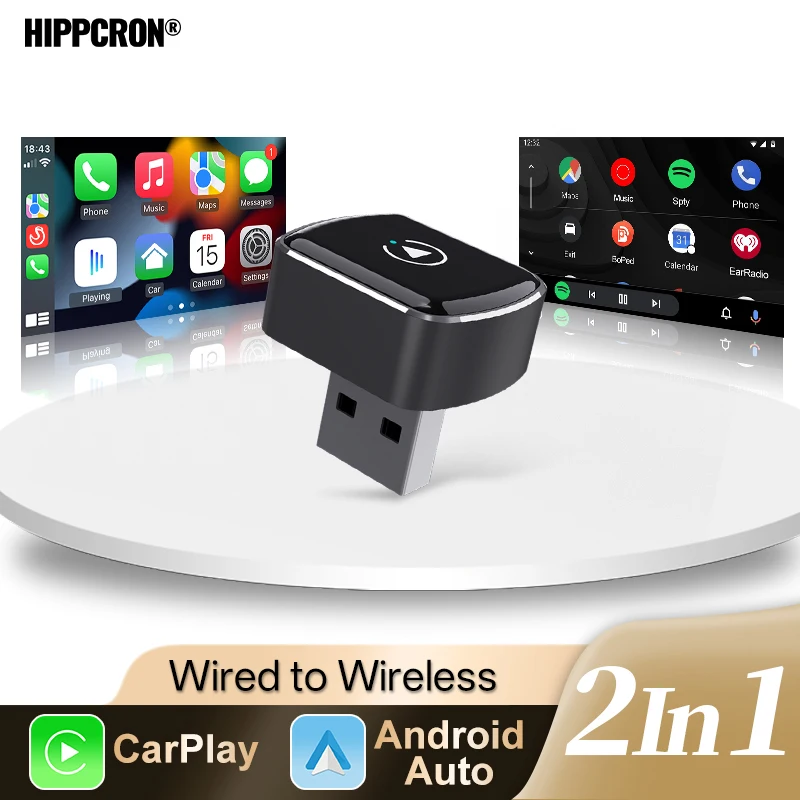 Беспроводной адаптер Hippcron CarPlay Android Auto: Smart Box для преобразования проводного подключения в беспроводное, 2-в-1 USB-интерфейс, Plug and Play
Беспроводной адаптер Hippcron CarPlay Android Auto: Smart Box для преобразования проводного подключения в беспроводное, 2-в-1 USB-интерфейс, Plug and Play