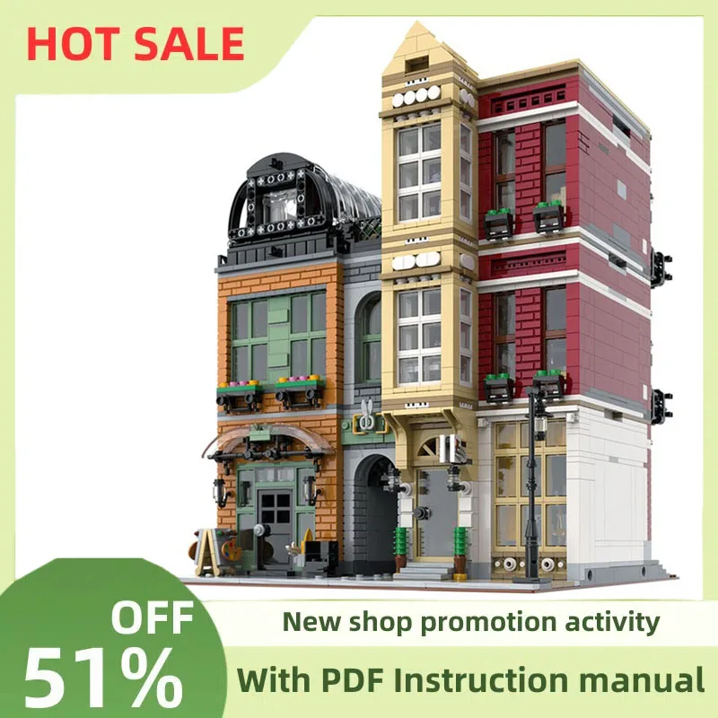 Новый 3680 шт., хит продаж, вид на улицу, Moc, модульная ботчёрная уличная модель, строительные блоки, креативные идеи «сделай сам», детские игрушки, подарки
Новый 3680 шт., хит продаж, вид на улицу, Moc, модульная ботчёрная уличная модель, строительные блоки, креативные идеи «сделай сам», детские игрушки, подарки
