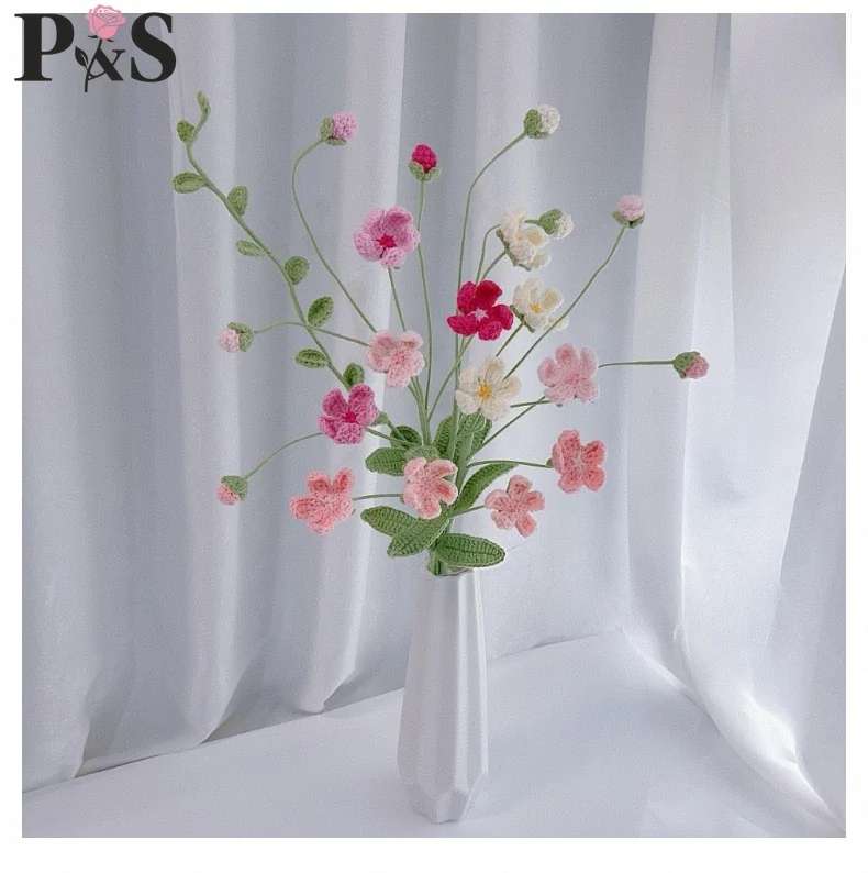 Handmade Crochet Flower Androsace Pink Artifical Flowers Home Decoration Flower Arrangement Gifts for Mother's Day for Wedding
Handmade Crochet Flower Androsace Pink Artifical Flowers Home Decoration Flower Arrangement Gifts for Mother's Day for Wedding