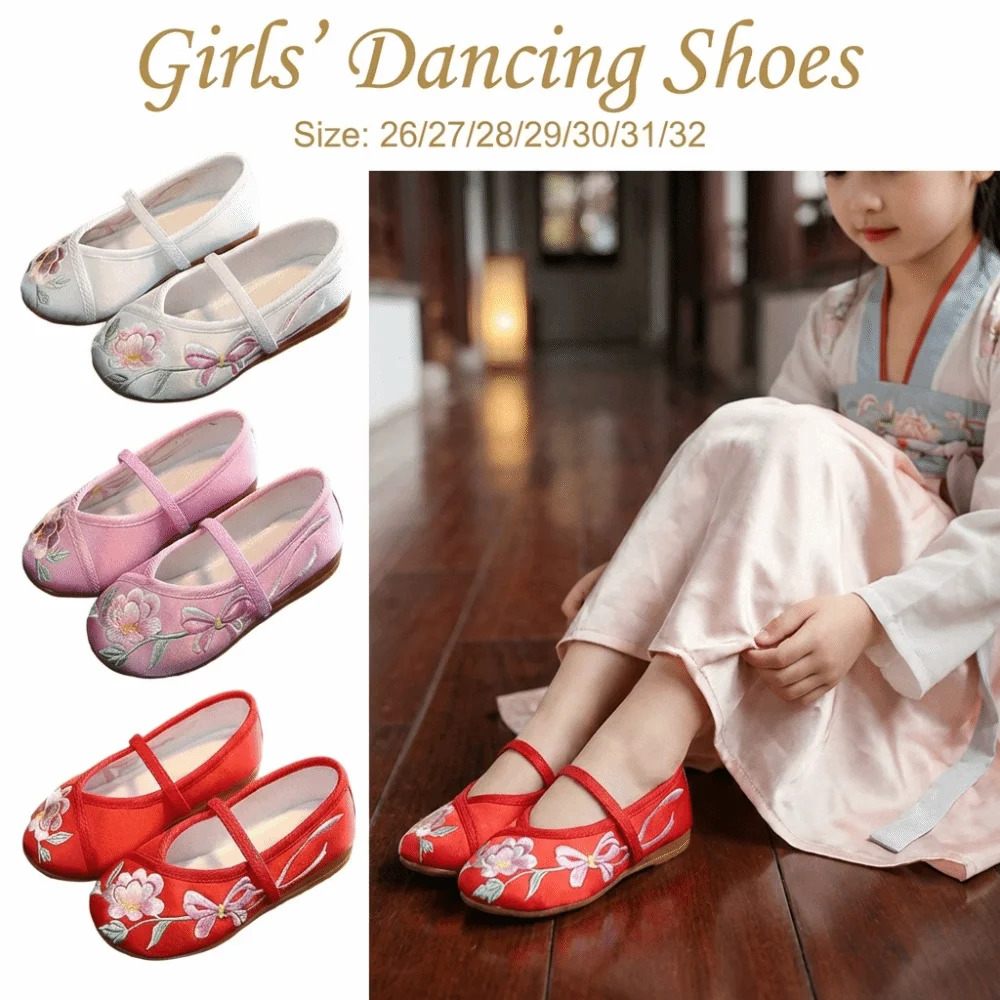 Chinese Style Girls' Dancing Shoes Soft Sole Non-slip Children Hanfu Flat Shoes Breathable Wear Resistant Ancient Dress Up Shoes
Chinese Style Girls' Dancing Shoes Soft Sole Non-slip Children Hanfu Flat Shoes Breathable Wear Resistant Ancient Dress Up Shoes
