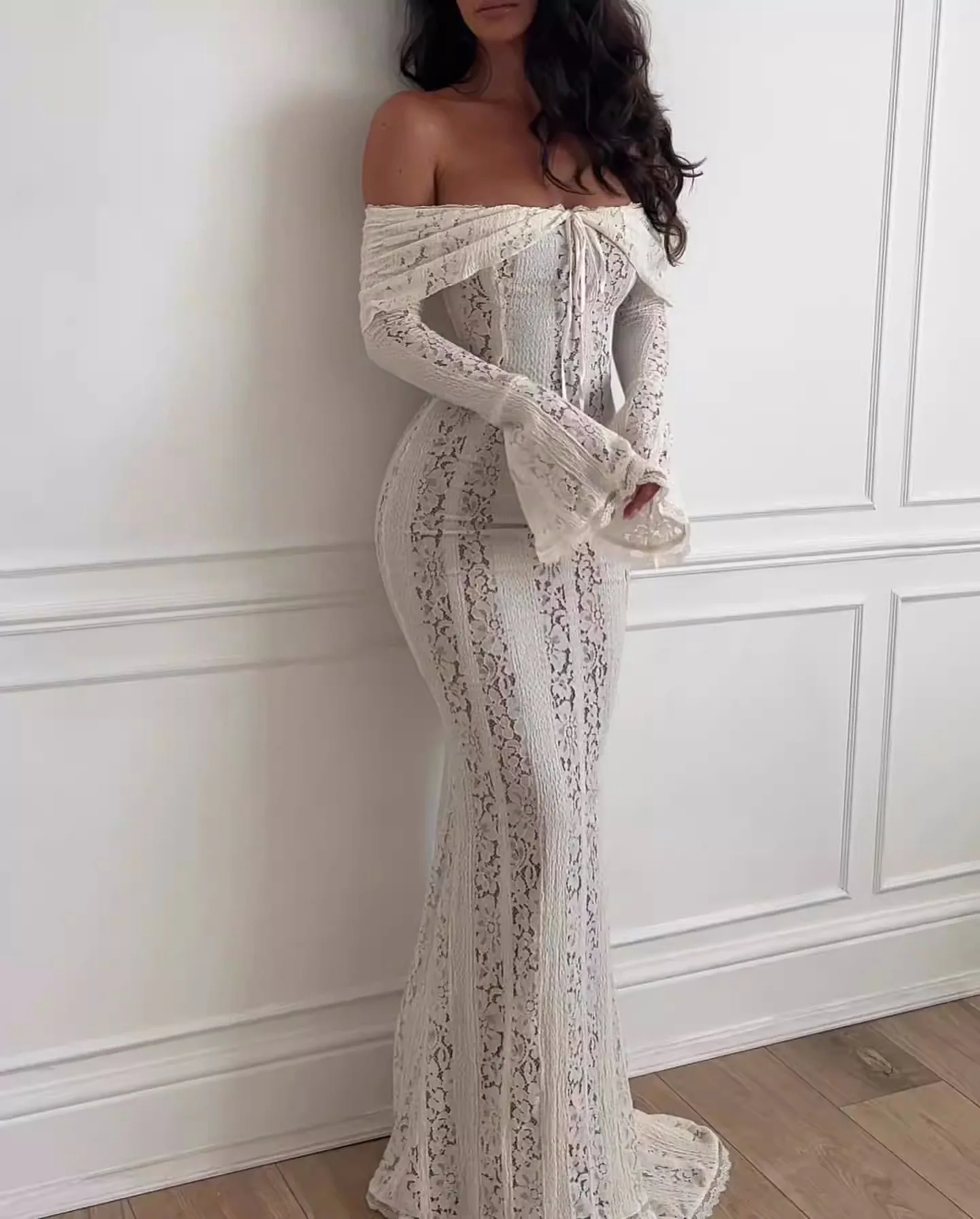 Suninheart White Evening Dresses for Events Red Long Sleeve Lace Elegant Party Dresses 2025 Women Luxury Wedding Prom Dress Gown 46 Sf97d1620f6db4bc5a765bbcd7db6391eL